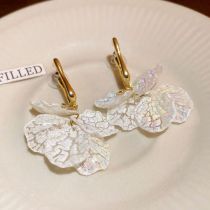 Fashion White-gold (real Gold Plating) Alloy Wrinkled Irregular Flower Earrings Earrings