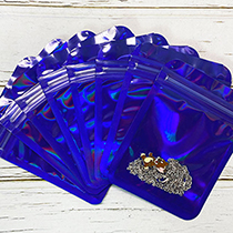 Fashion Blue (thickened)*8.5x13cm 100pcs Plastic Transparent Square Seal Bag