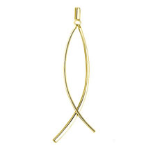 Fashion One Gold Crossover Earring Pure Copper Line Cross Earrings (single)