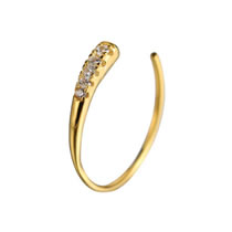 Fashion One Yellow Gold Row Of Diamonds Earrings Copper And Diamond Geometric Ear Clip (single)