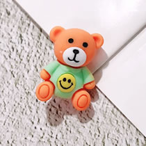 Fashion Smiling Bear Orange Resin Cartoon Bear Badge