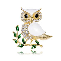 Fashion Owl Alloy Diamond Drip Oil Owl Brooch