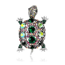 Fashion Silver Alloy Diamond Turtle Brooch