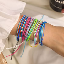 Fashion Color Wax Thread Braided Bracelet Set