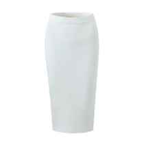 Fashion White Solid Color Knitted Skirt