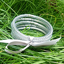 Fashion 5 Silver Silicone Diamond Hexagram Geometric Bracelet