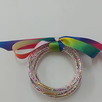 Fashion Iridescent Silicone Sequin Bow Bracelet