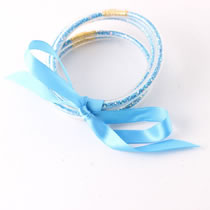 Fashion Royal Blue Silicone Sequin Bow Bracelet