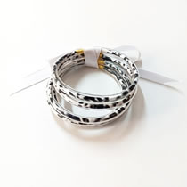 Fashion Black Silicone Leopard Bow Bracelet Set