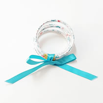 Fashion Blue Silicone Christmas Bow Bracelet Set