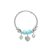 Fashion Blue Alloy Diamond Heart Multi-element Bracelet