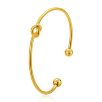 Fashion Gold Gold-plated Metal Knotted Cuff Bracelet