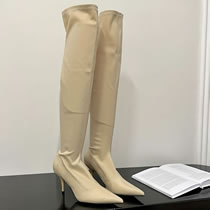 Fashion Brown Fabric Stiletto Boots
