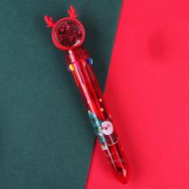 Fashion Red Old Man [10 Color Pens] Christmas Sequins Press 10-color Ballpoint Pen