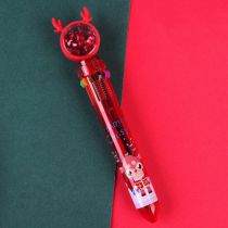 Fashion Red Deer [10 Color Pens] Christmas Sequins Press 10-color Ballpoint Pen