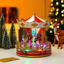 Fashion Large [27*23.5cm] Christmas Carousel Ornament Music Box (live)
