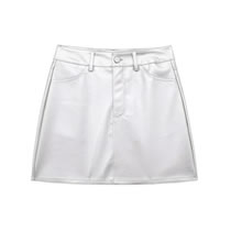 Fashion Silver Bright Leather Skirt