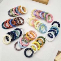 Fashion Large Glossy Number - Random Color Mixing Plastic Telephone Cord Hair Ties