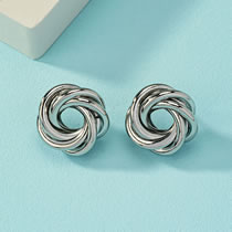 Fashion Silver Metal Irregular Twist Wrap Earrings