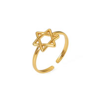 Fashion Twenty Two# Titanium Geometric Star Split Ring