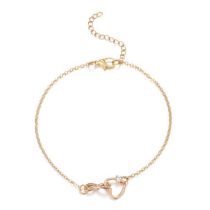 Fashion Gold Alloy Heart Figure 8 Anklet
