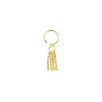 Fashion 1 Gold Tassel Earring Copper Chain Tassel C-shaped Earring Earrings (single)