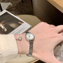 Fashion Flour Titanium Steel Diamond Round Dial Watch (with Battery)