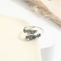 Fashion Silver Alloy Geometric Palm Ring