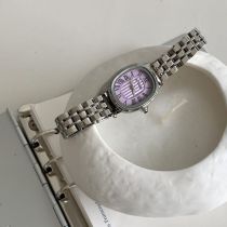 Fashion Purple Face Pu Oval Dial Watch (with Battery)