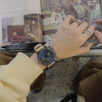 Fashion Khaki Belt Pu Round Dial Watch (with Battery)