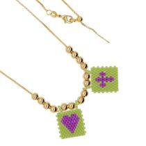 Fashion 10# Rice Bead Woven Cross Heart Beaded Bracelet