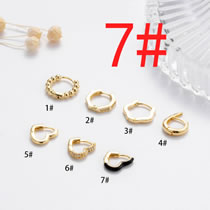 Fashion Gold_7# Pure Copper Geometric Love Earrings