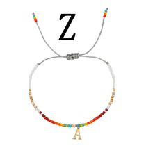 Fashion Z Colorful Beads Beaded 26 Letter Bracelet