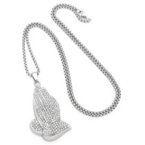 Fashion Silver Alloy Diamond Bergamot Men's Necklace