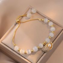 Fashion Gold Opal Beaded Shell Bracelet