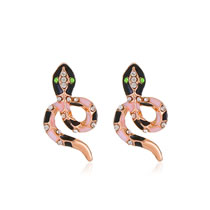 Fashion 3# Alloy Diamond Drip Snake Earrings