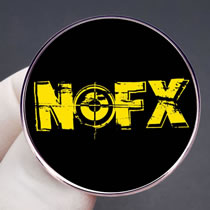 Fashion Nofx Band Metal Geometric Alphabet Circle Brooch