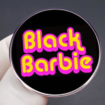 Fashion Black Barbie Barbie Metal Geometric Alphabet Circle Brooch