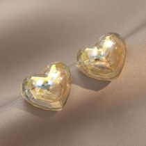 Fashion Gold Copper Heart Stud Earrings