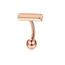 Fashion Rose Gold Single Stainless Steel Smooth Geometric Puncture Navel Ring (single)