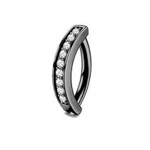 Fashion Black Single Stainless Steel Diamond Geometric Piercing Navel Ring (single)