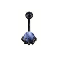 Fashion Black Single Stainless Steel Skull Ball Piercing Navel Navel (single)