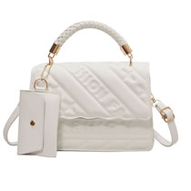 Fashion Off White Pu Embossed Letter Large Capacity Diagonal Combo Bag