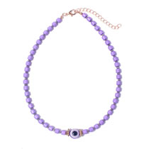 Fashion Purple Beaded Eye Necklace