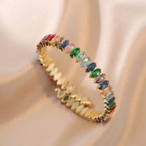 Fashion Color Geometric Oval Diamond Bracelet