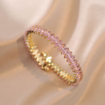 Fashion Pink Geometric Oval Diamond Bracelet