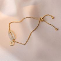 Fashion Gold Geometric Diamond Curved Bracelet