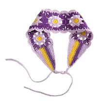 Fashion Sunflower Knitted Headband Deep Purple - 1pc Knitted Sunflower Headband