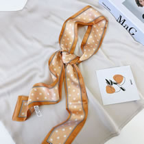 Fashion Polka Dot Orange (multi-purpose Silk Scarf) Faux Silk Printed Geometric Scarf