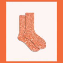 Fashion Orange Snow Pattern Chunky-knit Mid-calf Socks